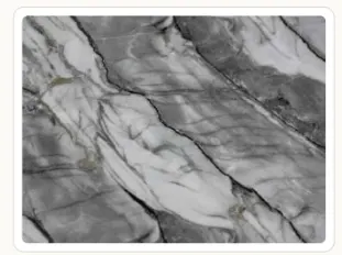 Próbka 35 panelu ściennego: kontrastowy ciemnoszary marmur z białymi pasmami i grafitowymi żyłami
