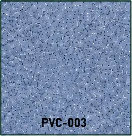 Próbka PVC-003 wykładziny PVC 2 mm w denimowym błękicie z białym melanżem, ujęcie płaskie z góry