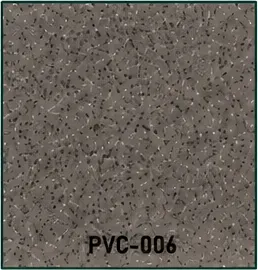 Próbka PVC-006 wykładziny PVC — ciemnoszary grafit z brązowym odcieniem i wyraźnym białym granulatem
