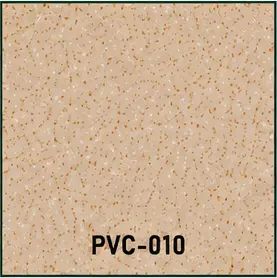 Próbka PVC-010 wykładziny PVC — ciepły piaskowo-morelowy ton z siatką ciemniejszych żyłek i kropek