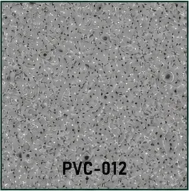 Próbka PVC-012 wykładziny PVC w antracytowej szarości z białymi drobinami i efektem lastryko