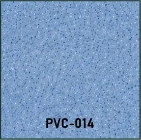 Próbka PVC-014 wykładziny PVC w nasyconym chabrowym błękicie z białymi i granatowymi wtrąceniami