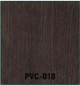 Próbka PVC-018 wykładziny PVC w dekorze wenge — bardzo ciemny brąz z czernią i pionowymi słojami