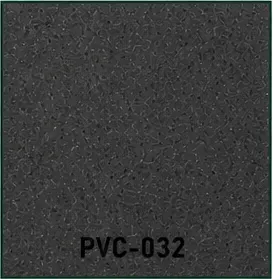 Próbka PVC-032 wykładziny PVC — antracytowa czerń z ledwie widocznym drobnym melanżem, mat